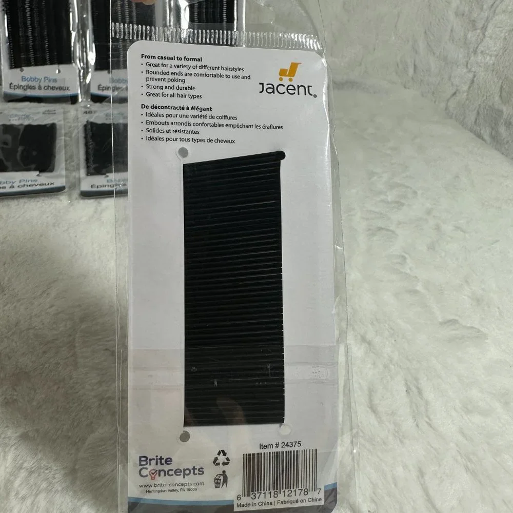 Body Basic Essentials 12 Packs Of 48 Each Black Bobby Pins New